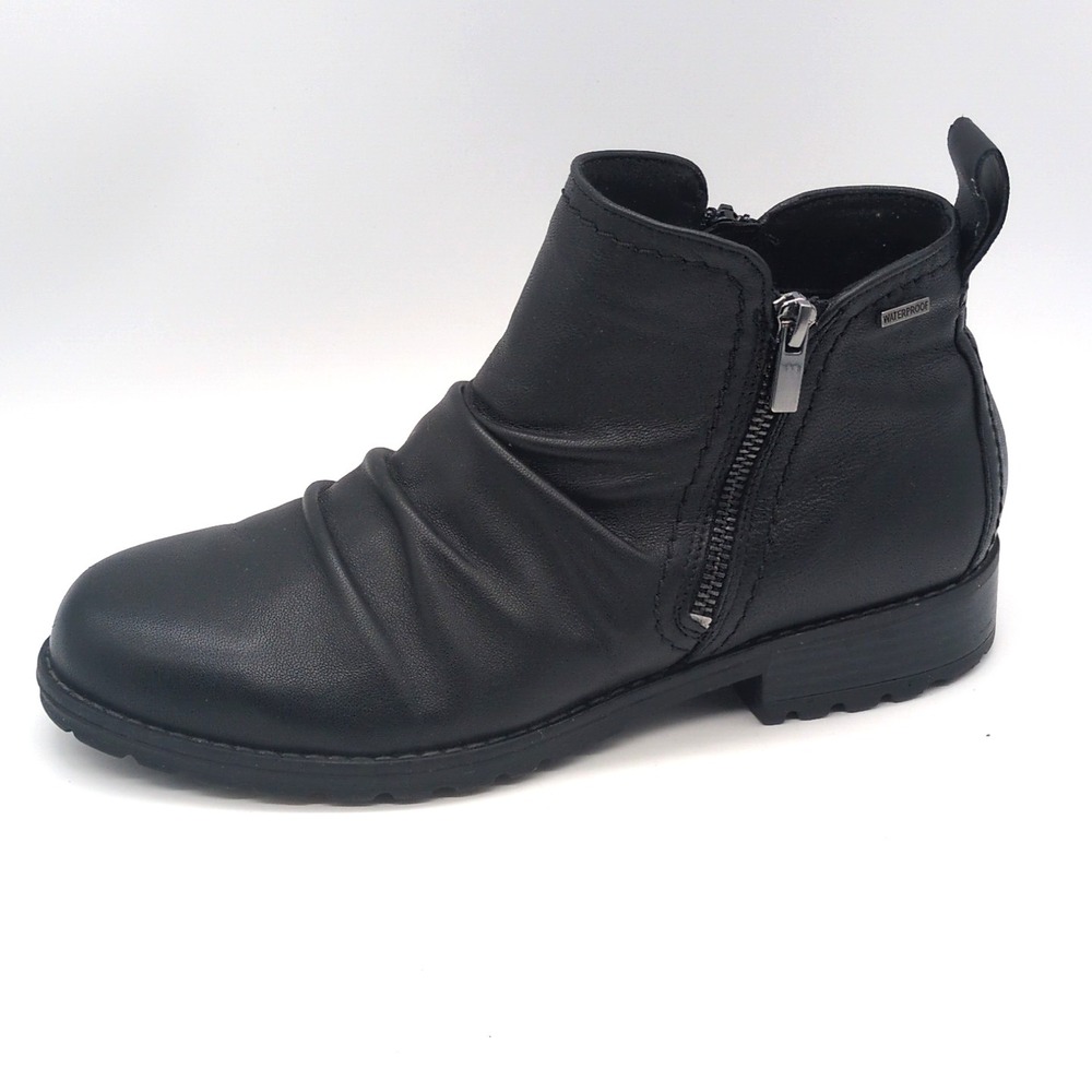 Clarks Shoes Womens Black 9.5 Leather Ankle Boots Dual Zip Comfort Chic 22862